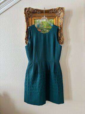 NWT Madewell Sleeveless Green Fit-and-Flare Dress